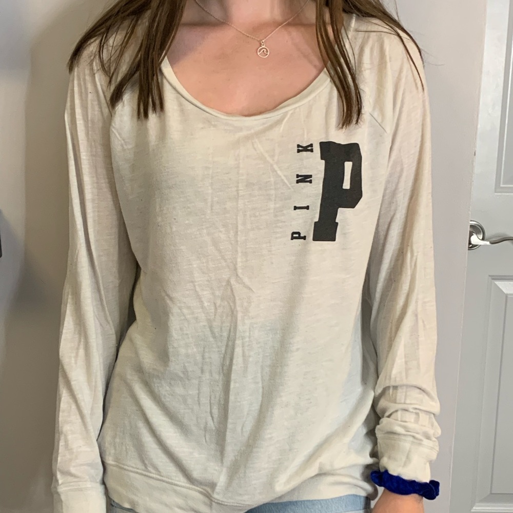 White coloured Pink long sleeve